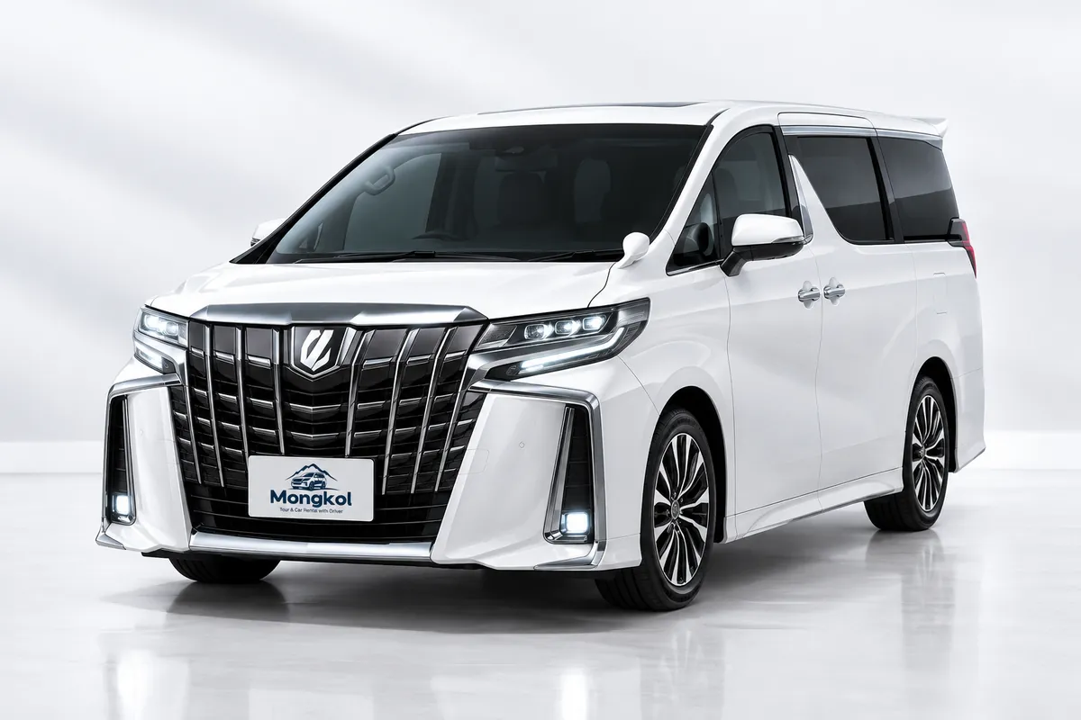 รถ Toyota Alphard สีขาว รถตู้ VIP พร้อมคนขับ