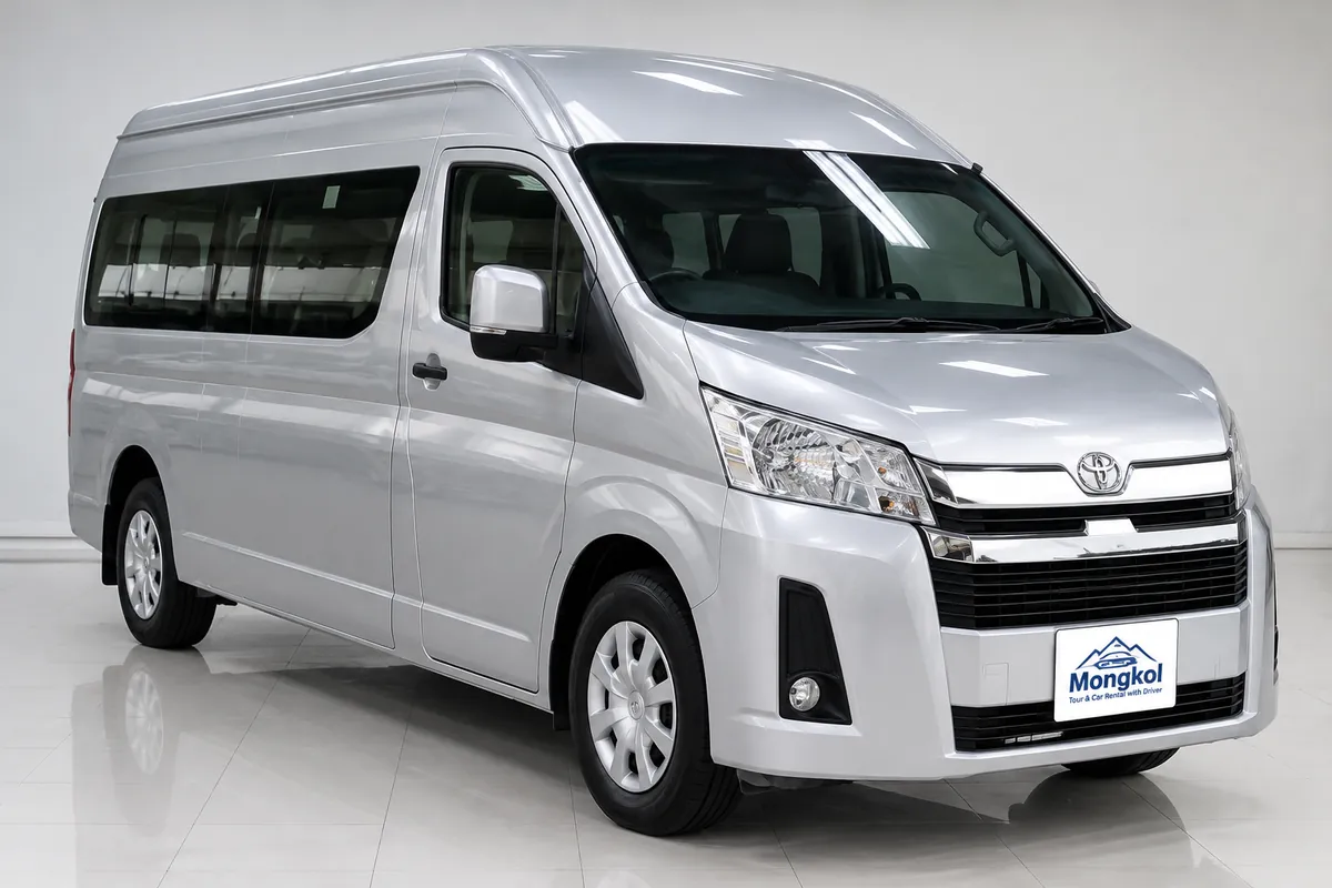 รถ Toyota Commuter สีเงิน รถตู้ พร้อมคนขับ