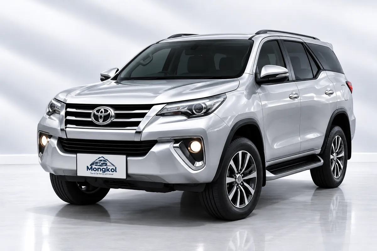 รถ Toyota Fortuner สีเงิน SUV 7 ที่นั่ง พร้อมคนขับ